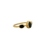 Multi-stone golden gypsy ring
