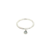 Hammered 925 silver ring with moonstone drop