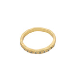 Bague fine dorée martelée avec zircons