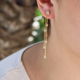 Gold zircon earrings and chains