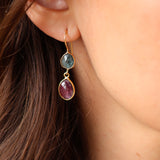 Golden tourmaline duo earrings