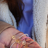 Bracelet cordon menottes doré