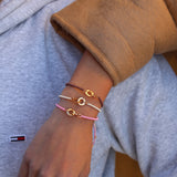 Bracelet cordon menottes doré