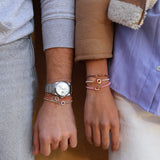 Bracelet cordon menottes doré