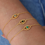 Eye and stone bracelet