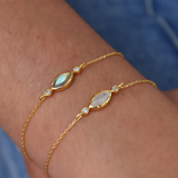 white stone and zircon bracelet
