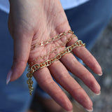 Gold bracelet with four-sided horse mesh 18.5cm