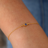 Eye stone and white zircons bracelet