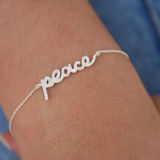 925 silver peace zircon bracelet
