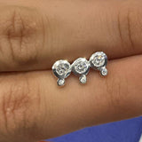 925 silver earcuff zircons earrings