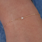 Gold star diamond bracelet
