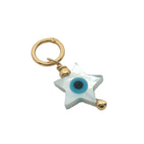 Charms doré étoile en nacre avec oeil