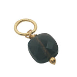 Charms doré quartz fumé taillé en carré