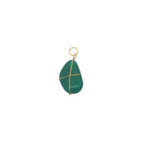 Charms doré onyx verte entourée d'un fil doré