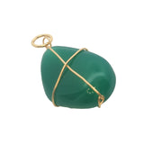Charms doré onyx verte entourée d'un fil doré