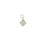 Charms doré trèfle prehnite 10 mm