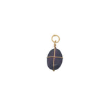 Charms doré amethyste ovale entourée d'un fil doré