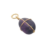 Charms doré amethyste ovale entourée d'un fil doré