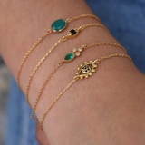 Bracelet with drop stone and white zircons
