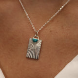 925 silver plate and turquoise necklace