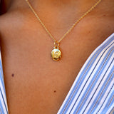 Lucky number 13 necklace with white zircons