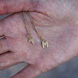 Small letter zircon gold necklace