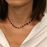 Gold choker with rectangular stones