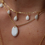 Golden necklace with natural stone Buddha pendant