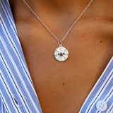 Eye stone and white zircons necklace