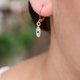 Oval mother-of-pearl eye earrings