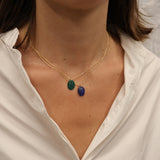 Golden necklace with natural stone Buddha pendant