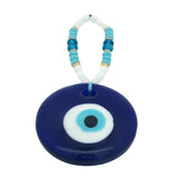 Oeil rond mural en pâte de verre soufflé bleu