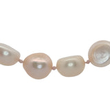 Collier doré perles de culture roses 42 cm