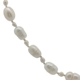 Collier doré alternance petites et grandes perles de culture avec noeuds blancs 42 cm