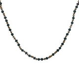 Coller doré perles noires, couronnes dorées et noeuds noirs 42 cm