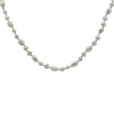 Collier doré perles de culture de différentes tailles avec noeuds turquoise 42 cm