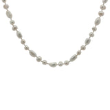 Collier doré perles de culture de différentes tailles avec noeuds blancs 42 cm