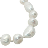 Collier doré perles de culture de différentes tailles avec noeuds blancs 42 cm
