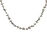 Collier doré perles de culture de différentes tailles avec noeuds beige 42 cm