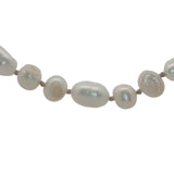 Collier doré perles de culture de différentes tailles avec noeuds beige 42 cm