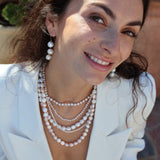 XXL pink cultured pearl necklace