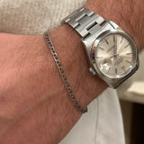 Men's bracelet in 925 silver oxidized matte marine mesh