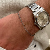 Men's bracelet in 925 silver oxidized matte alternating figaro mesh