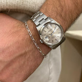 Men's 925 silver bracelet with rectangular mesh