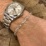 Men's 925 silver bracelet with rectangular mesh