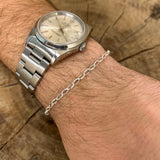 Men's bracelet in 925 silver and oval jaseron mesh