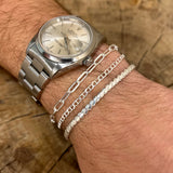 Men's 925 silver bracelet with rectangular mesh