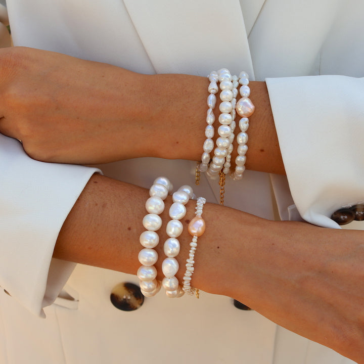 bracelet doré perle culture 