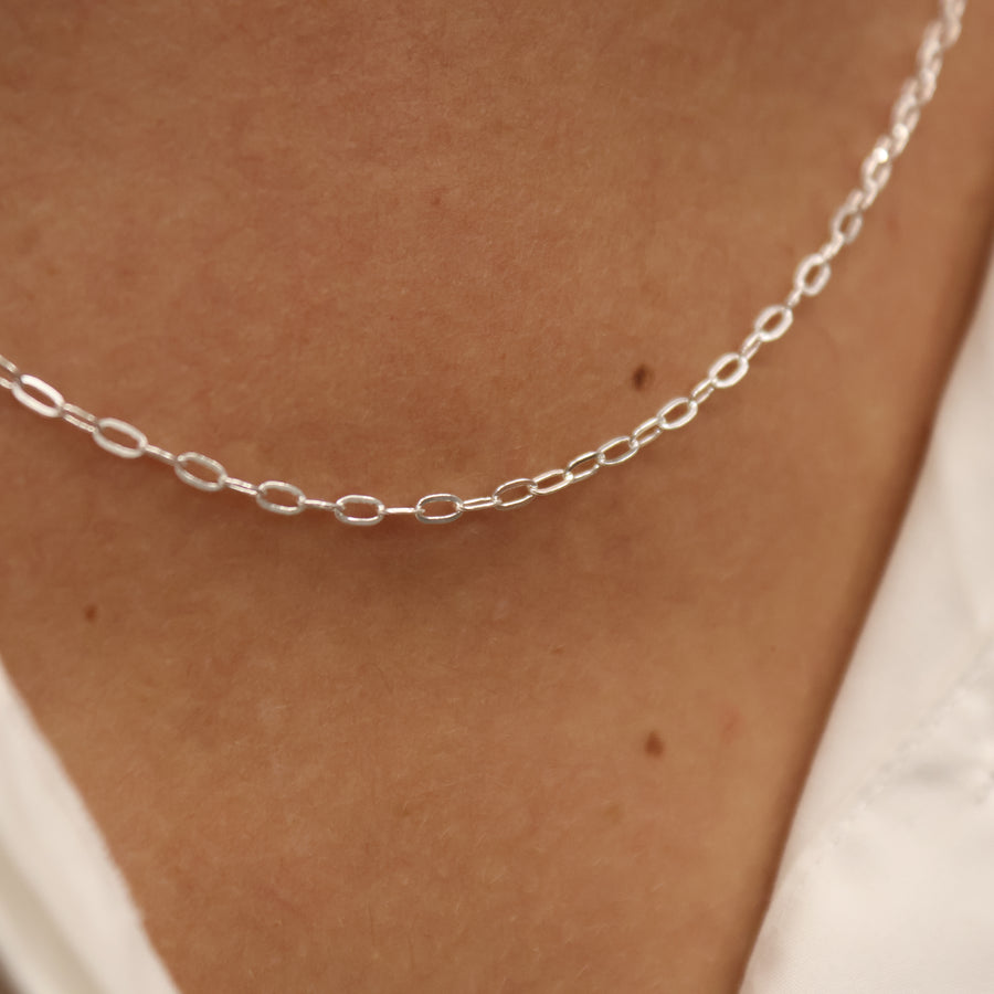Collier argent 925 mailles ovales