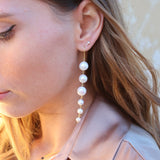 Golden earrings and pearl cluster